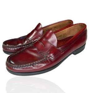 Vintage GH Bass Weejuns Burgundy Leather Penny Loafers Men's 8.5 B Made in USA